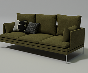 Modern style high-poly sofa 3D model