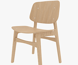Wood basic chair 3D model