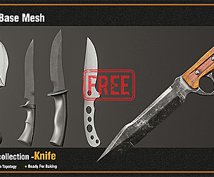 22 Knife Base Mesh- vol 4 ( Game Ready )