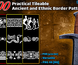 500 Tileable Ancient-Ethnic Border Patterns-Vol 4