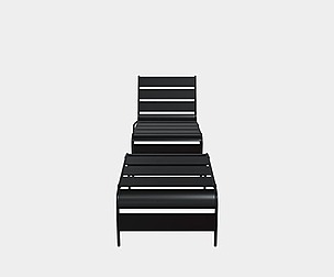 Sunbed - Black Metal Sun Lounger