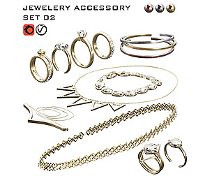 13Pieces Gold and Crystal Wedding Accessories vol2