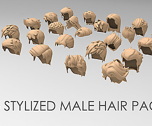 25 stylized male hair pack