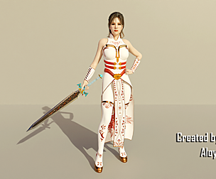 Female Warrior - Fantasy 3D game character