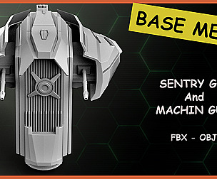 Freds BaseMeshes-SentryGuns_MachinGuns+UV Vol1