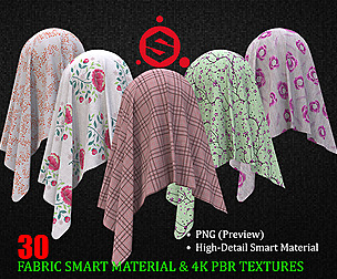 30 Fabric Smart Material & 4K PBR Textures vol 1