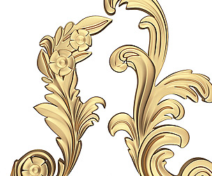 Corner Carved Plaster Molding Decoration 06