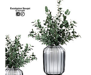 Indoor eucalyptus bouquet with glass vase