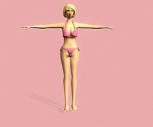 Lowpoly Sexy Lady 3D Model Rigged 3D model