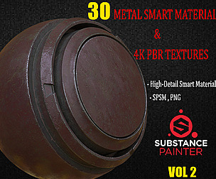 30 Metal Smart Materials + 4K PBR Textures vol 2