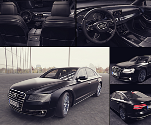 3D Black Car Audi A8
