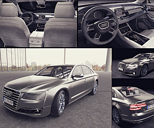 Gray Car Audi A8 3D