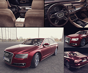 Red Car Audi A8 model