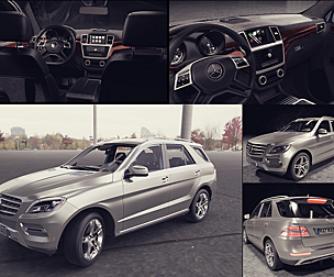 Gray Car Mercedes Benz ML 3D model