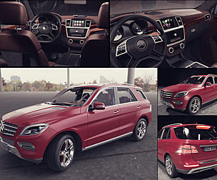 3D Red Car Mercedes Benz ML