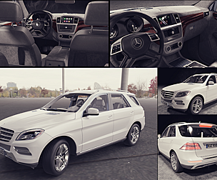 3D White Car Mercedes Benz ML