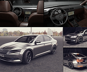 3D gray car skoda superb 3D model