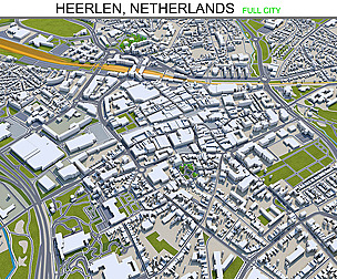 Heerlen city Netherlands 3d model 40Km