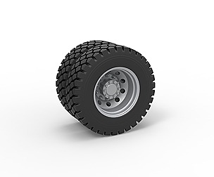 Military truck double wheel 1:25