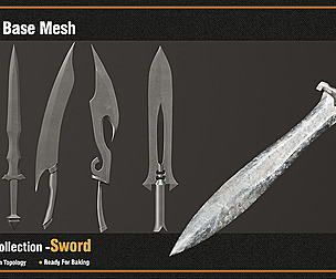 50 Sword Base Mesh - VOL 05 ( Game Ready )