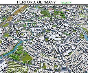 Herford city Germany 3d model 30Km