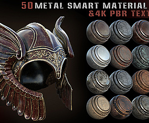 50 metal smart materials + 4k pbr textures - vol 2