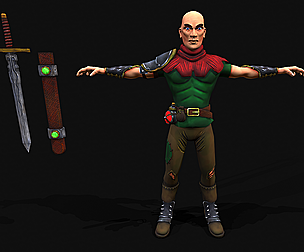 Medieval Stylized Bandit and Sword