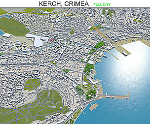 Kerch city Crimea 3d model 80km