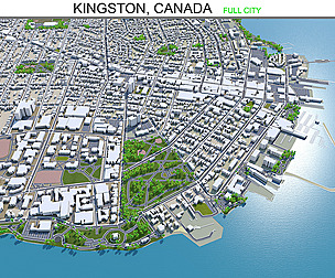 Kingston city Canada 3d model 50km