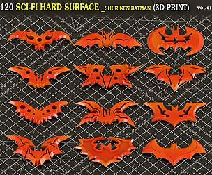 120 Hard Surface Shuriken Batman 3d Print Ready