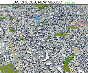 Las Cruces city New Mexico 3d model  50km