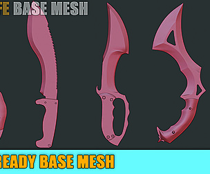 10 knife game ready base mesh