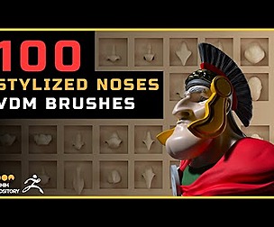 100 ZBrush VDM Stylized nose brushes