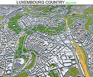Luxembourg Country city 3d model 140 km