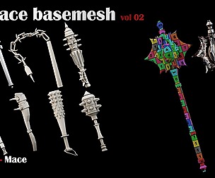 50 Mace Basemesh - vol 02 (Game Ready)