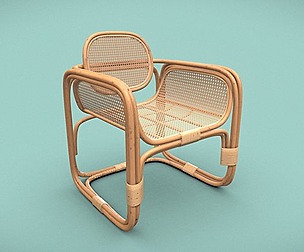Armchair With Rattan Natural- TheMasie EMBA