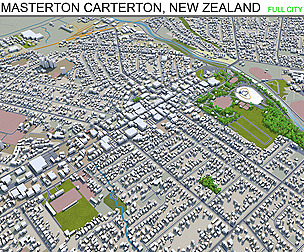 Masterton  city New Zealand 3d model 130km