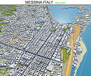 Messina city Italy 3d model 150km