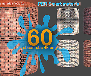 60 Brick Wall Materials Vol 02 PBR 4k SBS SBSAR