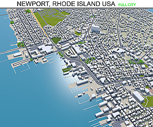 Newport Rhode city Island USA 3d model 20km