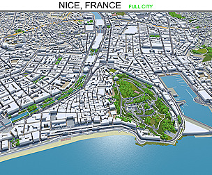 Nice city France 3d model 30km