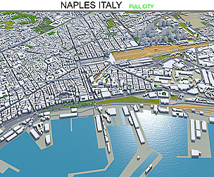 Naples city Italy 3d model 85km