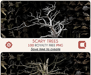 Scary Trees - PNG Photo Pack