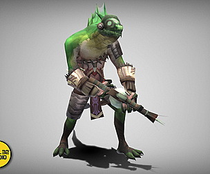 Dungeon Fantasy Monster - Aqua lizard Musketeer
