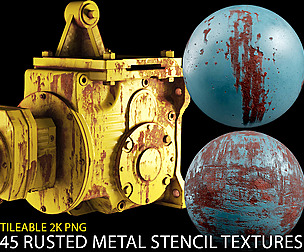 rusted metal stencil texture bundle