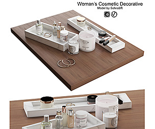 Woman's cosmetic haircare decorative set