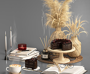 Decorative set pampas & wheat-07