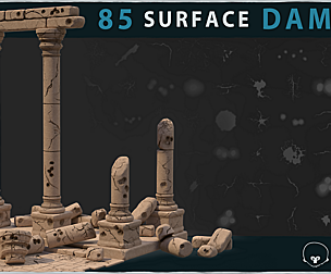 85 Surface Damage Alpha + PBR Textures