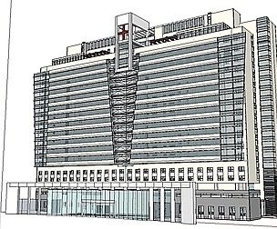 Sketchup City social Building-Hospital -026