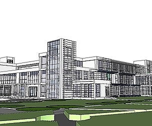 Sketchup City social Building-Hospital -029